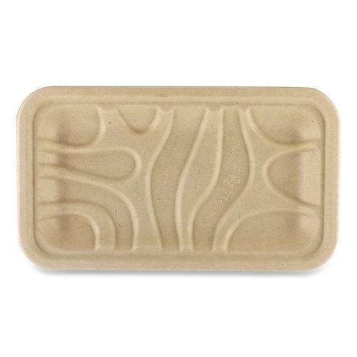 World Centric Laminated Fiber Meat and Product Trays, PLA Lined, PFAS Free, 8.3 x 4.9 x 0.7, Natural, Paper, 500/Carton