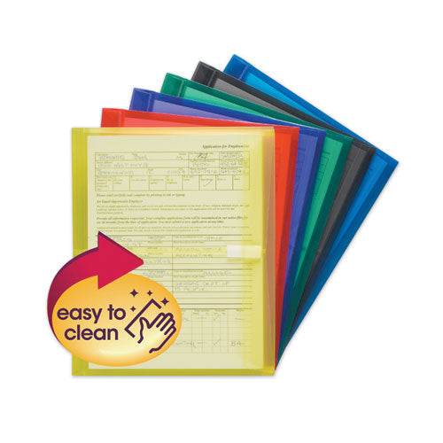 Smead Poly Side-Load Envelopes, Fold-Over Closure, 9.75 x 11.63, Assorted Colors, 6/Pack