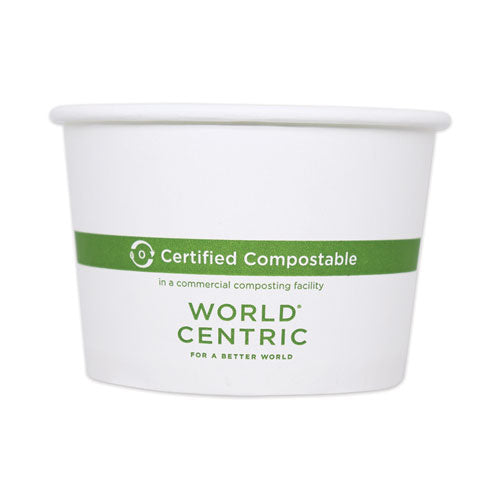World Centric Paper Bowls, 32 oz, 4.4" Diameter x 5.8" h, White, 500/Carton