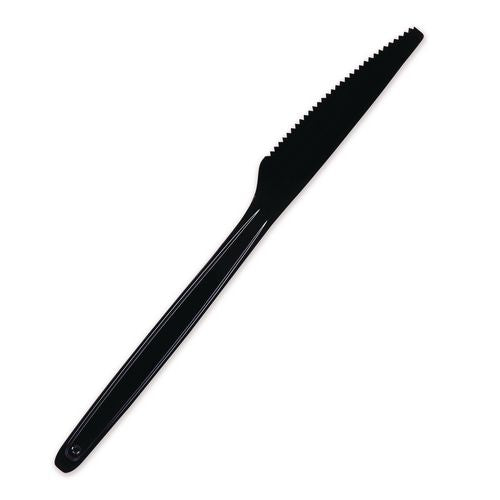 WNA Cutlery for Cutlerease Dispensing System, Mediumweight Knife, Plastic, Black, 960/Box