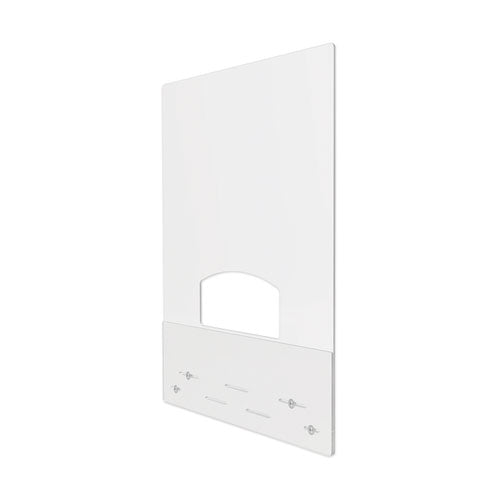 deflecto Mounting Safety Barrier with Pass Thru, 31.5" x 38", Polycarbonate, Clear, 2/Carton