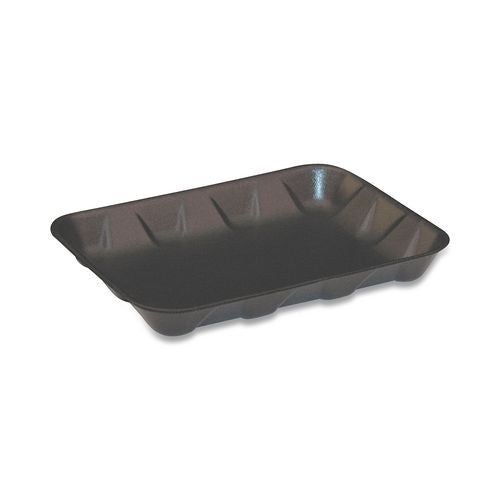 Pactiv Evergreen Supermarket Tray, #4D, 8.6 x 6.6 x 1.3, Black, Foam, 400/Carton