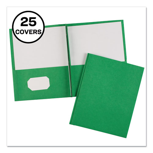Avery Two-Pocket Folder with Prong Fasteners, Accommodates (70) 11 x 8.5 Sheets, Green, 25/Box