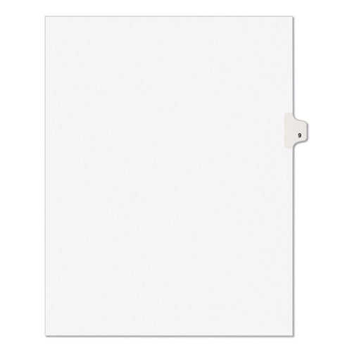 Avery Preprinted Legal Exhibit Side Tab Index Dividers, Avery Style, 10-Tab, 9, 11 x 8.5, White, 25/Pack
