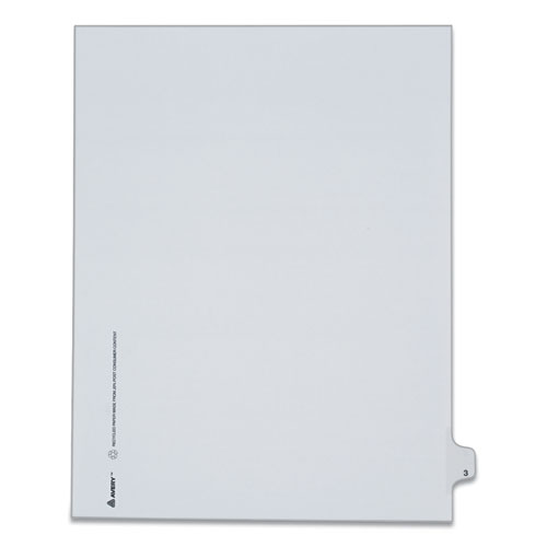 Avery Preprinted Legal Exhibit Side Tab Index Dividers, Allstate Style, 10-Tab, 3, 11 x 8.5, White, 25/Pack