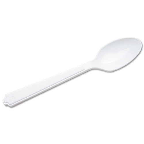 AbilityOne 7340000221317, SKILCRAFT Plastic Flatware, Type III, Spoon, White, 100/Pack