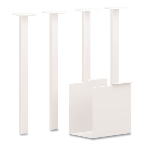HON Coze Writing Desk Post Legs with U-Storage Compartment, 5.75" x 28", Designer White, 4 Legs/Set
