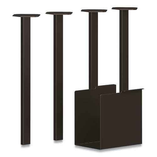 HON Coze Desk Post Legs with Pencil Storage, 5.75" x 28", Black, 4 Legs