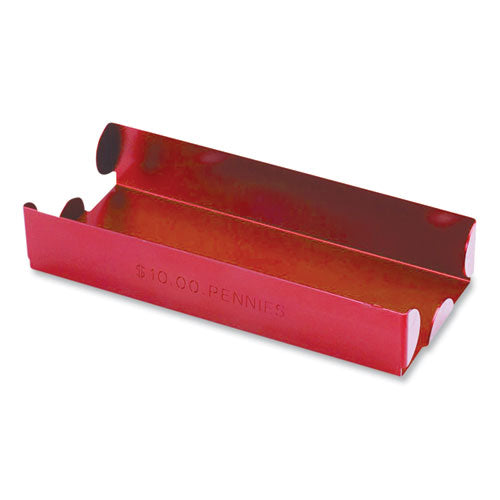 CONTROLTEK Metal Coin Tray, Accommodates $10 in Pennies, 3.5" x 10" x 1.75", Red
