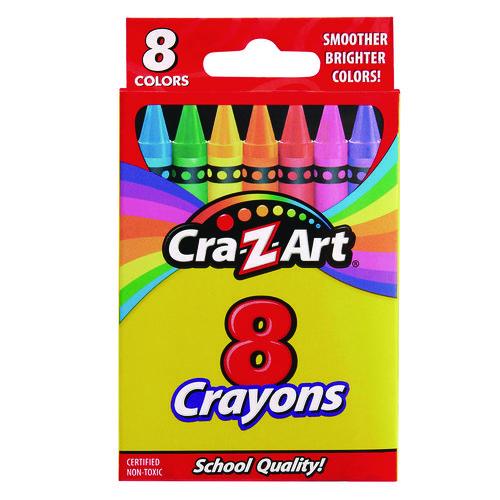 Cra-Z-Art Crayons, Regular Size, 8 Assorted Colors, 8/Pack