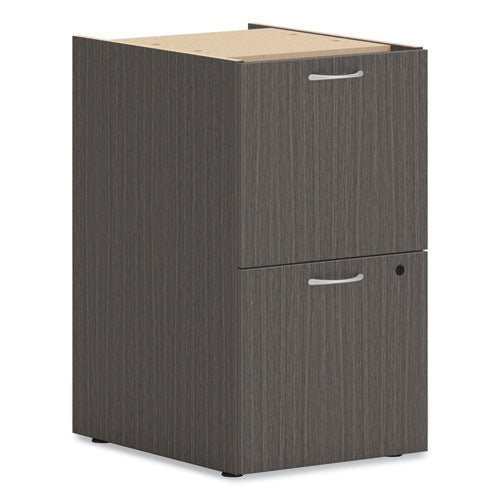HON Mod Support Pedestal, Left or Right, 2 Legal/Letter-Size File Drawers, Slate Teak, 15" x 20" x 28"