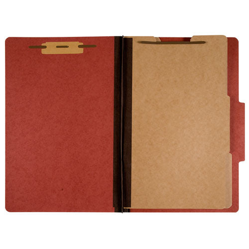 AbilityOne 7530009908884, SKILCRAFT Classification Folder, 1/3-Cut Tab, Expands 2", 2 Dividers, 6 Fasteners, Letter Size, Earth Red