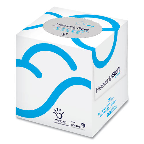 Papernet Heavenly Soft Facial Tissue, 2-Ply, White, 90 Sheets/Box, 36 Boxes/Carton
