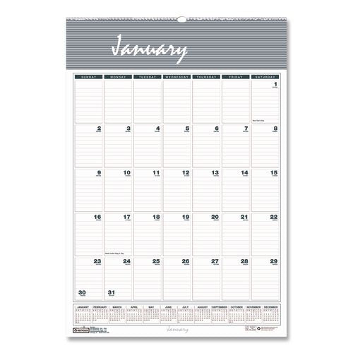 House of Doolittle Bar Harbor Recycled Wirebound Monthly Wall Calendar, 15.5 x 22, White/Blue/Gray Sheets, 12-Month (Jan-Dec): 2026