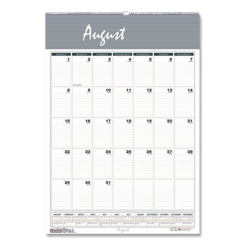House of Doolittle Academic Year Bar Harbor Recycled Wirebound Monthly Wall Calendar, 12 x 17, White/Blue Sheets, 12-Month (Aug-July): 2025-2026