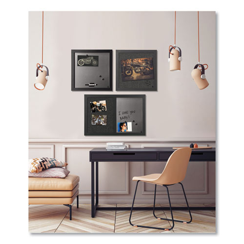 MasterVision Black Shadow Message Board Set, (1) Magnetic Dry Erase, (1) Bulletin, (1) Dry Erase/Bulletin, Assorted Sizes, Assorted Colors