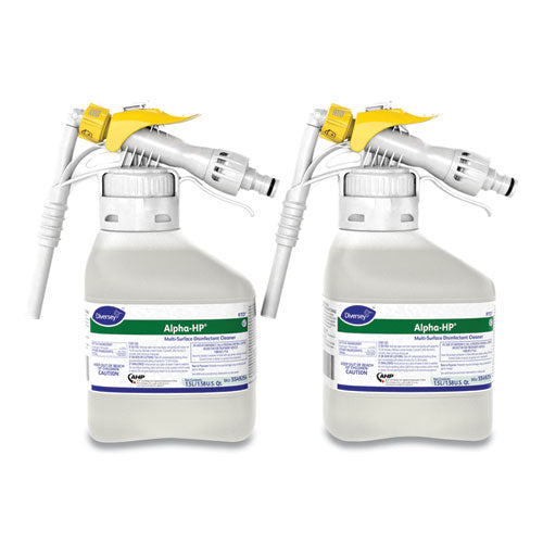 Diversey Alpha-HP Multi-Surface Disinfectant Cleaner, Citrus Scent, 1.5 L RTD Spray Bottle, 2/Carton