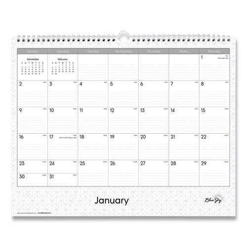 Blue Sky Enterprise Wall Calendar, Geometric Artwork, 15 x 12, White/Gray Sheets, 12-Month (Jan to Dec): 2026