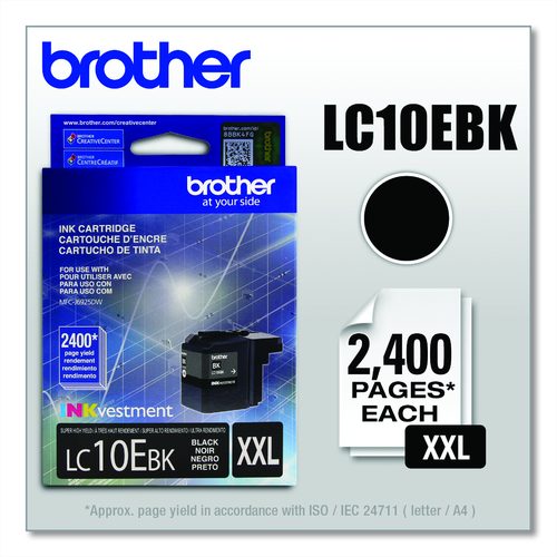 Brother LC10EBK INKvestment Super High-Yield Ink, 2,400 Page-Yield, Black