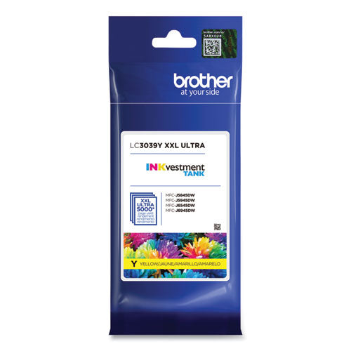 Brother LC3039Y INKvestment Ultra High-Yield Ink, 5,000 Page-Yield, Yellow