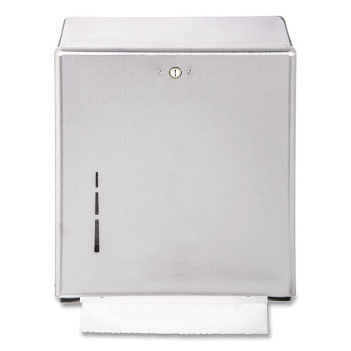 San Jamar C-Fold/Multifold Towel Dispenser, 11.38 x 4 x 14.75, Stainless Steel