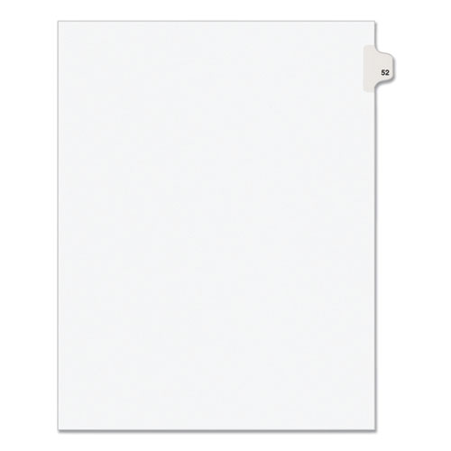 Avery Preprinted Legal Exhibit Side Tab Index Dividers, Avery Style, 10-Tab, 52, 11 x 8.5, White, 25/Pack, (1052)