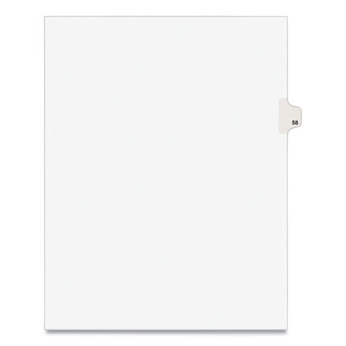 Avery Preprinted Legal Exhibit Side Tab Index Dividers, Avery Style, 10-Tab, 58, 11 x 8.5, White, 25/Pack, (1058)