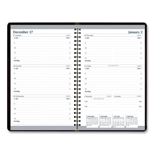 AbilityOne 7530016935592, SKILCRAFT Weekly Appointment Planner, 8 x 5, Black Cover, 12-Month (Jan to Dec): 2026