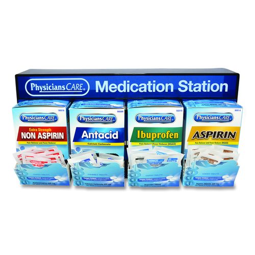 PhysiciansCare Medication Station, Aspirin, Ibuprofen, Non Aspirin Pain Reliever, Antacid
