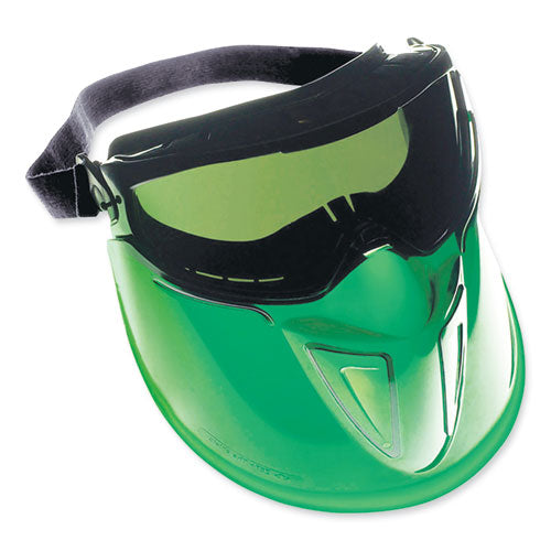KleenGuard V90 Shield Safety Goggles with Face Shield, OTG, Green Shade 3 VLT Anti-Fog Lens, Black Frame, 6/Box