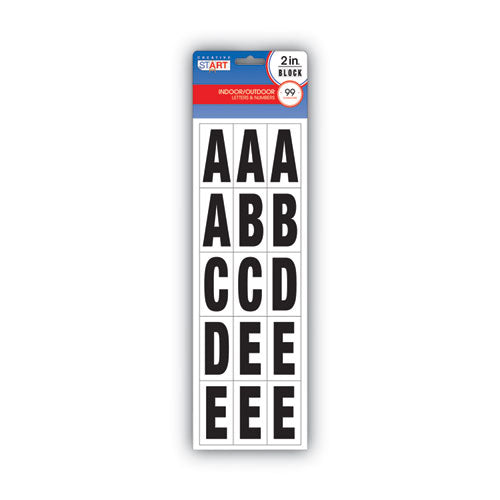 COSCO Peel-and-Stick Letters, Numbers and Symbols, 2" Tall, Black Characters, White Background, 99 Pieces