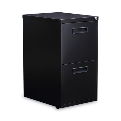 Alera File Pedestal, Left or Right, 2 Legal/Letter-Size File Drawers, Black, 14.96" x 19.29" x 27.75"