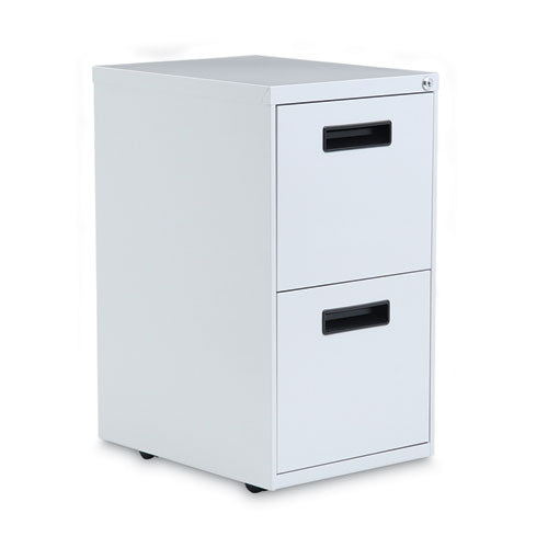 Alera File Pedestal, Left or Right, 2 Legal/Letter-Size File Drawers, Light Gray, 14.96" x 19.29" x 27.75"