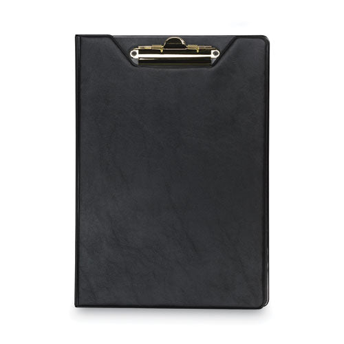 Samsill Value Padfolio, Heavyweight Sealed Vinyl, Brass Clip, Inside Front Pocket, Black