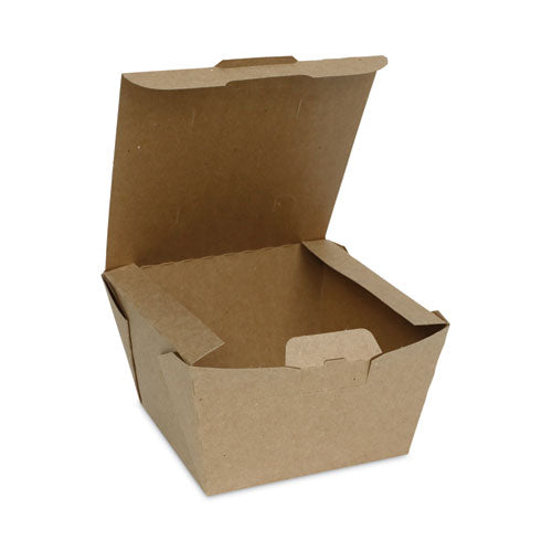 Pactiv Evergreen EarthChoice Tamper Evident OneBox Paper Box, 5.6 x 5.7 x 3.3, Brown, 200/Carton