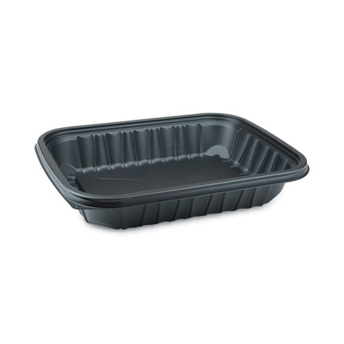 Pactiv Evergreen EarthChoice Entree2Go Takeout Container, 64 oz, 11.8 x 8.8 x 2.1, Black, Plastic, 200/Carton