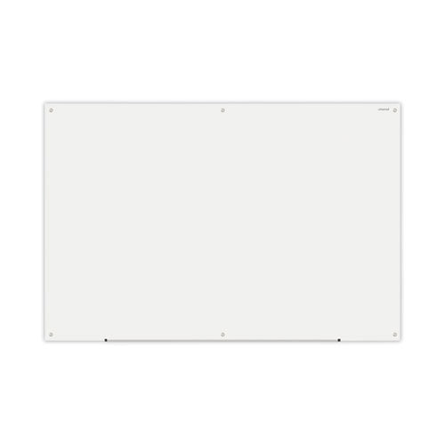 Universal Frameless Glass Marker Board, 72" x 48", White Surface