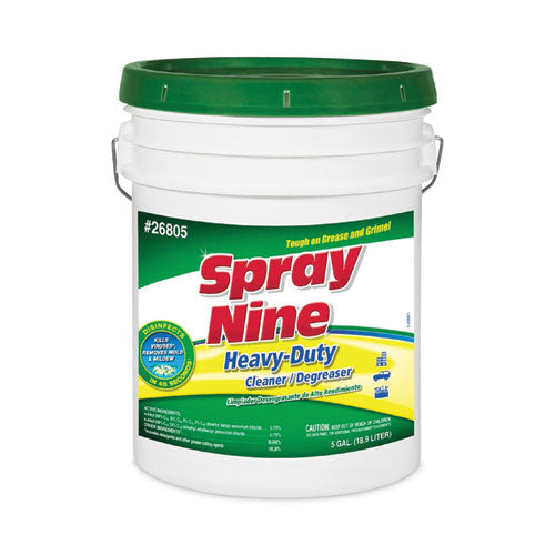 Spray Nine Heavy Duty Cleaner/Degreaser/Disinfectant, 5 gal Pail