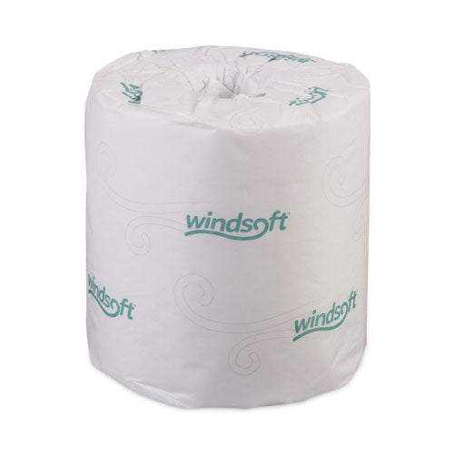 Windsoft Bath Tissue, Individually Wrapped Rolls, Septic Safe, 2-Ply, White, 500 Sheets/Roll, 96 Rolls/Carton