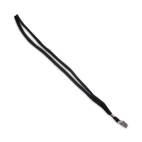 Advantus Deluxe Safety Lanyards, Metal Clip Fastener, 36" Long, Black, 24/Box