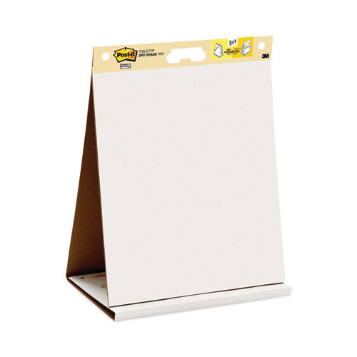 Post-it Easel Pads Super Sticky Pad Plus Self-Stick Tabletop Easel Pad with Dry Erase Board, Unruled, (20) White 20 x 23 Sheets