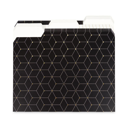 U Brands Fashion File Folders, 1/3-Cut Tabs: Assorted, Letter Size, Assorted Colors, 24/Box