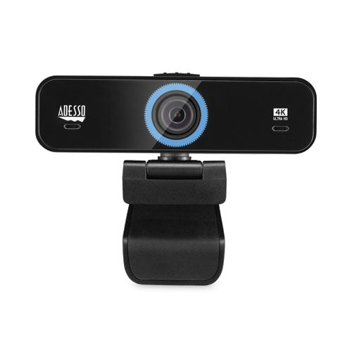 Adesso Cybertrack K4 4K ULTRA HD Fixed Focus USB Webcam, 3840 pixels x 2160 pixels, Black