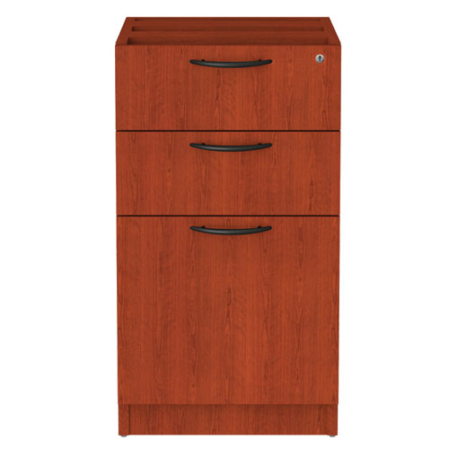 Alera Valencia Series Full Pedestal File, Left/Right, 3-Drawers Box/Box/File, Legal/Letter, Medium Cherry, 15.63"x20.5"x28.5"