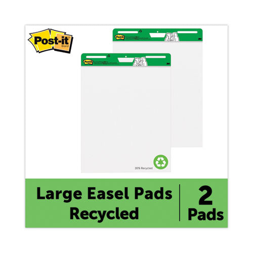 Post-it Easel Pads Super Sticky Vertical-Orientation Self-Stick Easel Pads, Unruled, (30) White 25 x 30 Sheets, 2/Carton