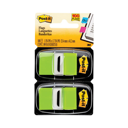 Post-it Flags Standard Page Flags in Dispenser, Bright Green, 50 Flags/Dispenser, 2 Dispensers/Pack