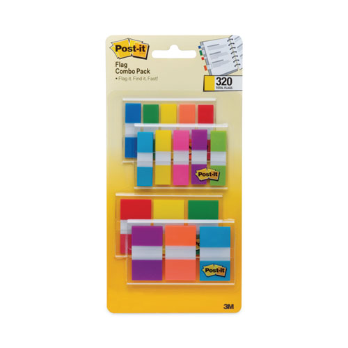 Post-it Flags 0.5" and 1" Page Flag Value Pack, Nine Assorted Colors, 320/Pack