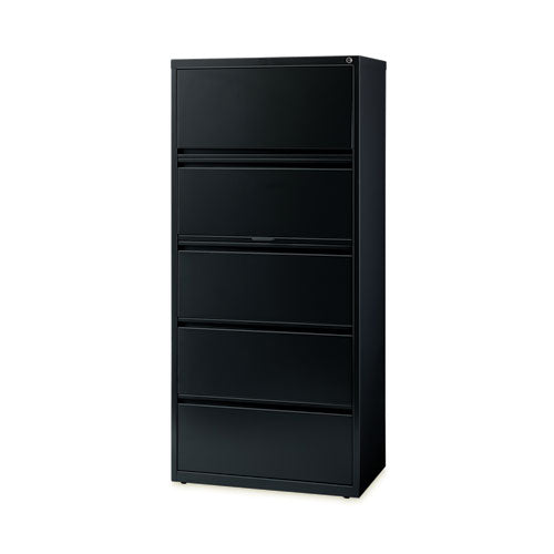 Alera Lateral File, Five Legal/Letter/A4-Size File Drawers, 30" x 18.62" x 67.62", Black
