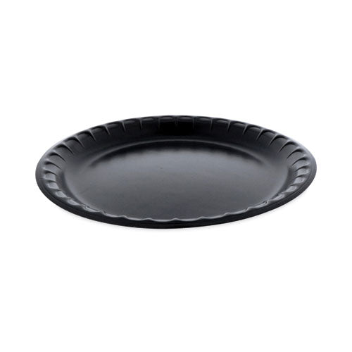 Pactiv Evergreen Placesetter Deluxe Laminated Foam Dinnerware, Plate, 10.25" dia, Black, 540/Carton