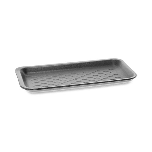 Pactiv Evergreen Foam Supermarket Tray, #17S, 8.4 x 4.5 x 0.7, Black, Foam, 1,000/Carton